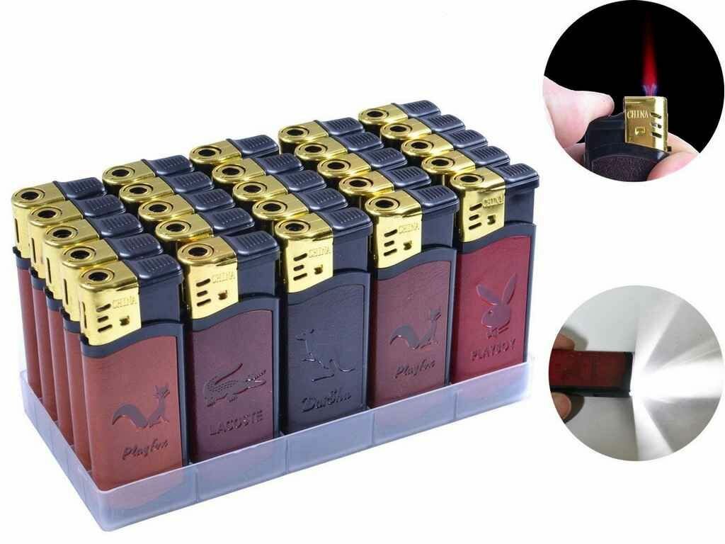 Зажигалки ONEY TF-04 турбо с фонариком под кожу, животные, 25шт