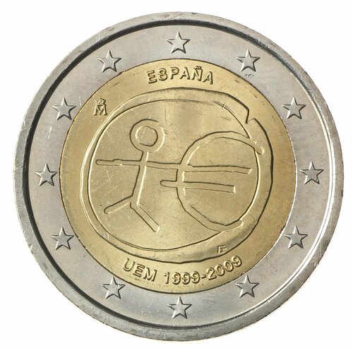 Испания 2 евро 2009 10 лет экономическому и валютному союзу испания 10 евро 2005 г 60 лет миру и свободе в европе