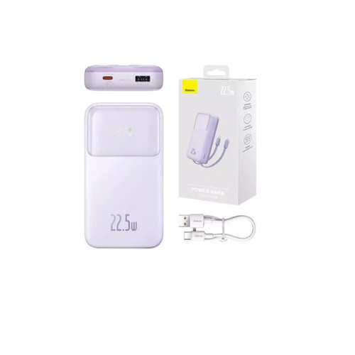 Внешний аккумулятор Baseus Comet Series с двойным кабелем и цифровым дисплеем 10000 mAh 225 W Purple PPMD020005 489400₽