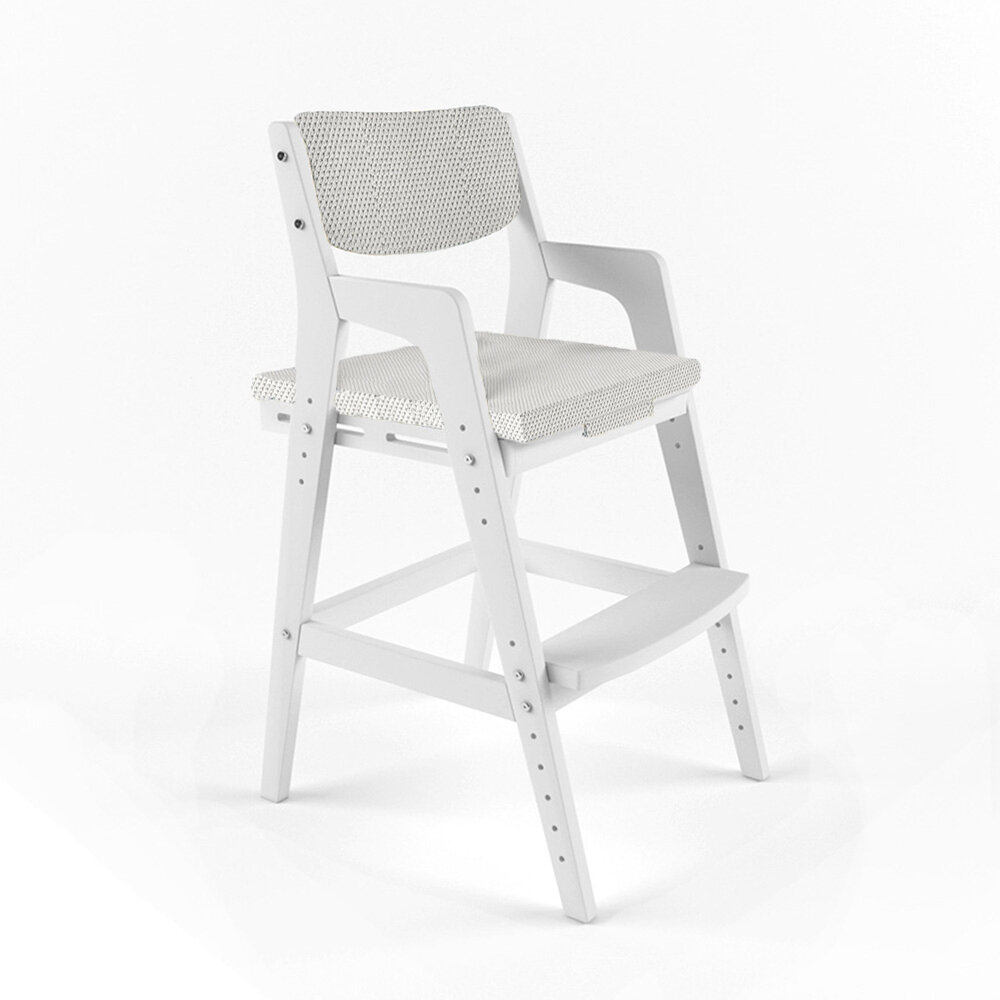 Детский растущий стул Вуди с подушками, цвет Белый/Белый Велюр