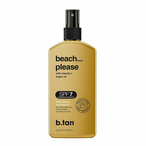 B.TAN, Ультраувлажняющее, сухое масло спрей для получения бронзового загара на солнце с фактором защиты SPF 7 beach. please SPF 7 dry oil, 236 мл