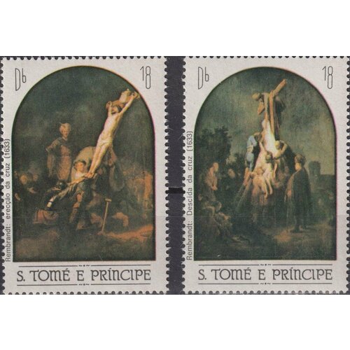 Почтовые марки Сан-Томе и Принсипи 1983г. Картины Рембрандта - Пасха Картины, Пасха MNH почтовые марки ссср 1983г картины рембрандта в эрмитаже картины mnh