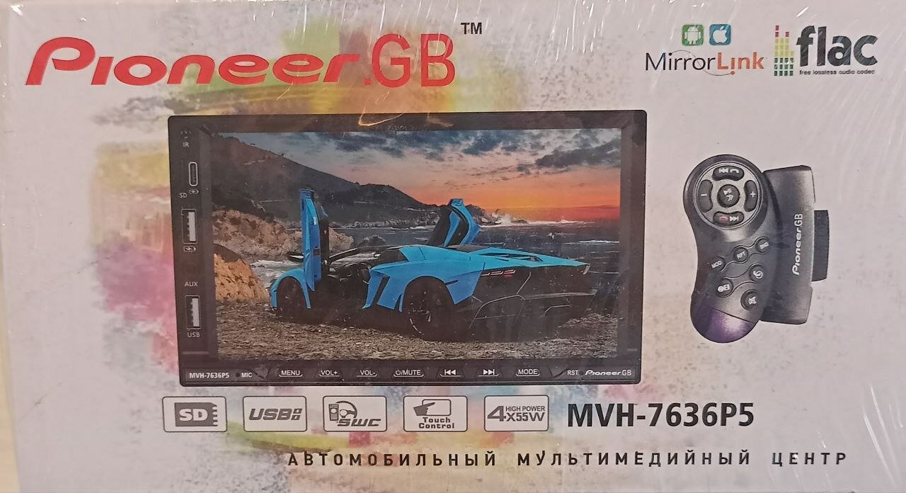Автомагнитола Pioneer с Bluetooth, 2DIN, модель MVH7636