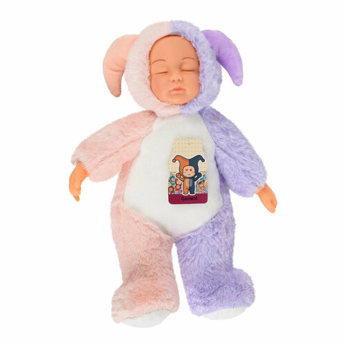 фото Мягкая игрушка "спящий пупс" - кукла, знак зодиака/фиолетовый/ miksik