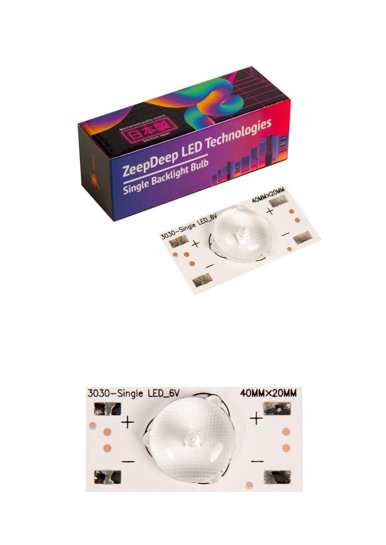 LED backlight / Светодиодная подсветка для телевизоров универсальная (6 В) ZeepDeep LED 3030-SingleLED_6V