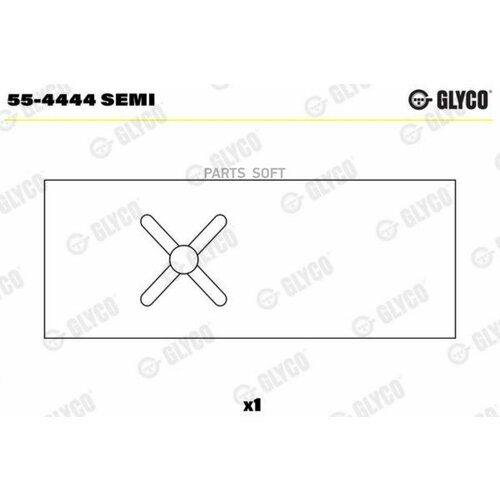 GLYCO 554444SEMI F55-4444 SEMI_вкладыши шатунные PL-B! semi (1)\ Ford Transit 2.4D <85