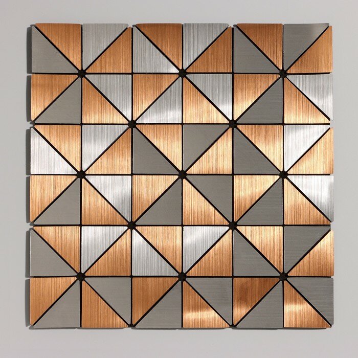 фото Панель самоклеящаяся 30*30см мягкая, треугольники медь 9933256