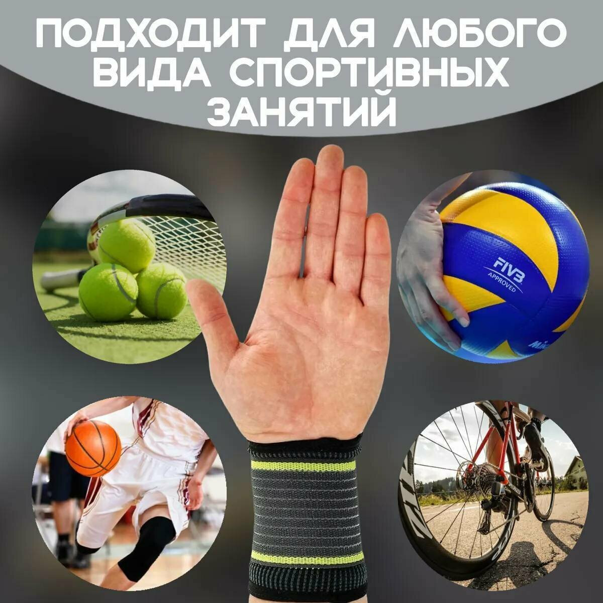 Бандажи Медицинские Фиксатор бандаж на запястье, спортивный, суппорт компрессионный для фиксации запястья, 2 шт.