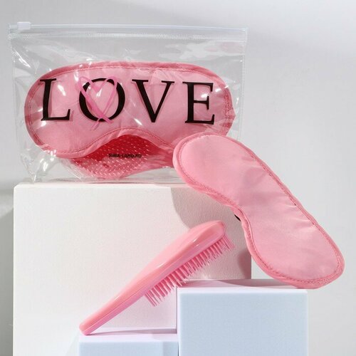 Набор LOVE косметичка маска для сна и расчёска 503₽
