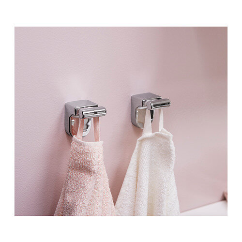 Крючки Ikea "KALKGRUND", для ванной, оцинкованные, серебристые, 2 шт — фото 1