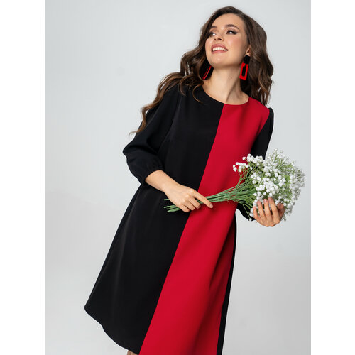 фото Платье with street, размер 48, красный, черный