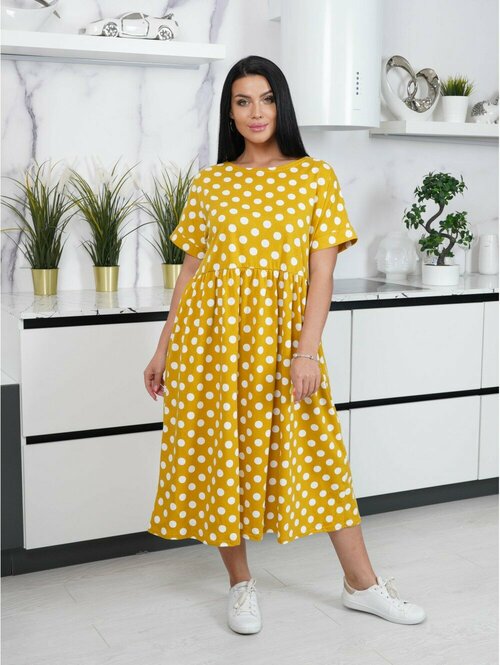 Платье Территория СтрекоZZ, размер 52, желтый