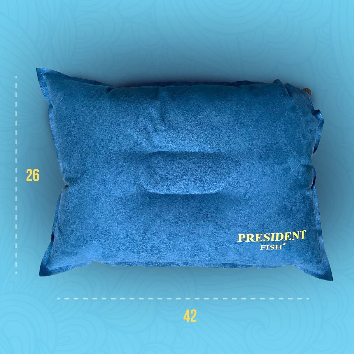 Подушка надувная "PRESIDENT FISH" 8800014 PF-Blue синяя - фотография № 2