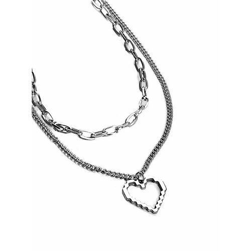 Колье, длина 40 см, серебряный