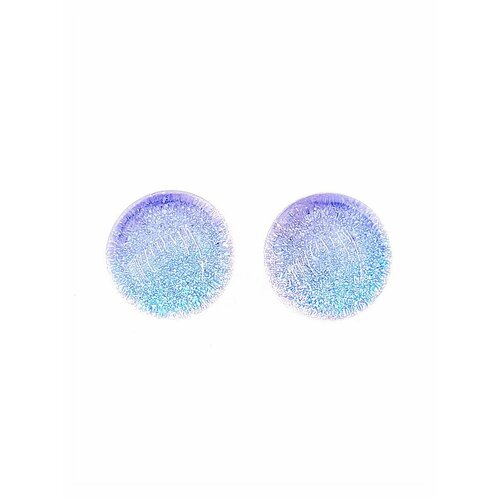 фото Серьги сфера, размер/диаметр 15 мм, голубой muromi