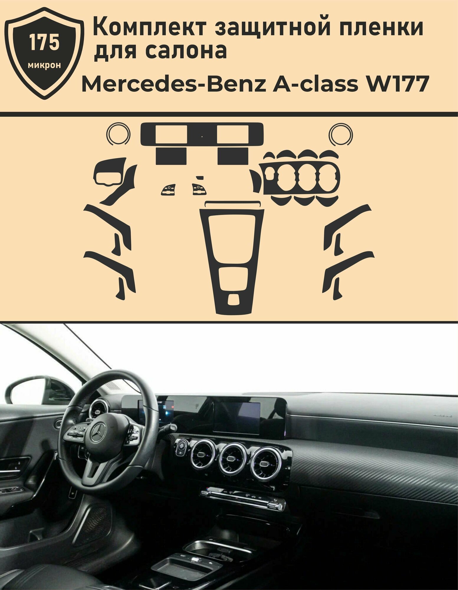 Mercedes-Benz A-class W177/Полный комплект защитных пленок для салона