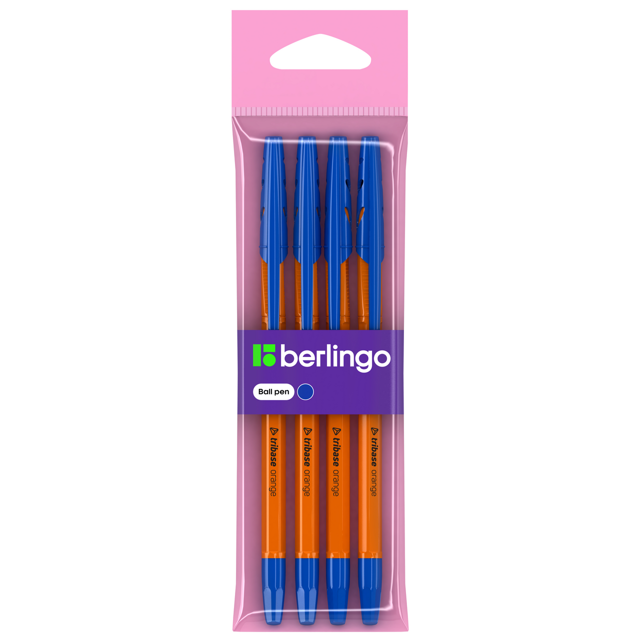 Ручки шариковые Berlingo Tribase Orange 0,7 мм 4 шт