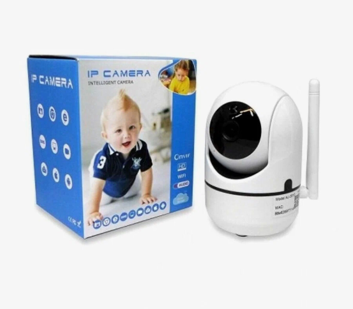 Камера WiFi видеонаблюдения "Видеоняня", c датчиком движения / С обзором 360, с ночной съемкой и датчиком движения.