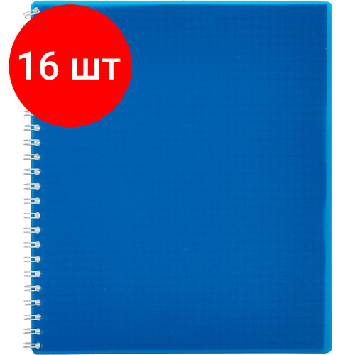 Комплект 16 штук, Тетрадь общая Attache 80л клетка А5, спираль, обложка Plastic