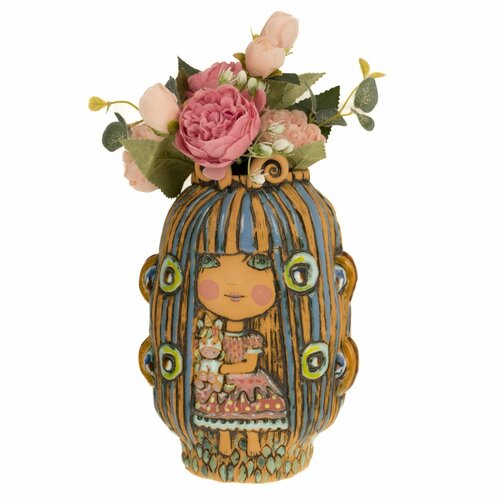 Девочка из сказки с единорогом вазочка из глины 3400₽