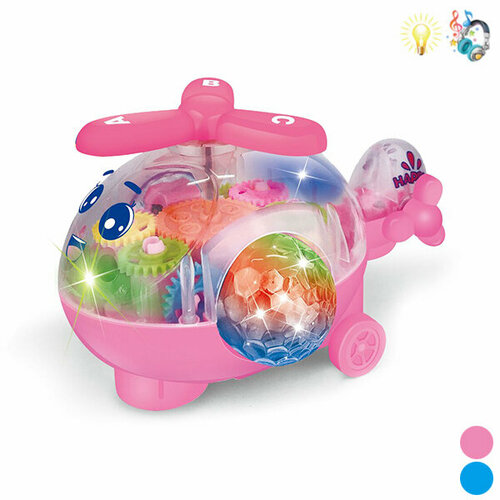 Интерактивный прозрачный и светящийся Вертолет с музыкальными эффектами движущимися шестеренками переключением режимов 750₽