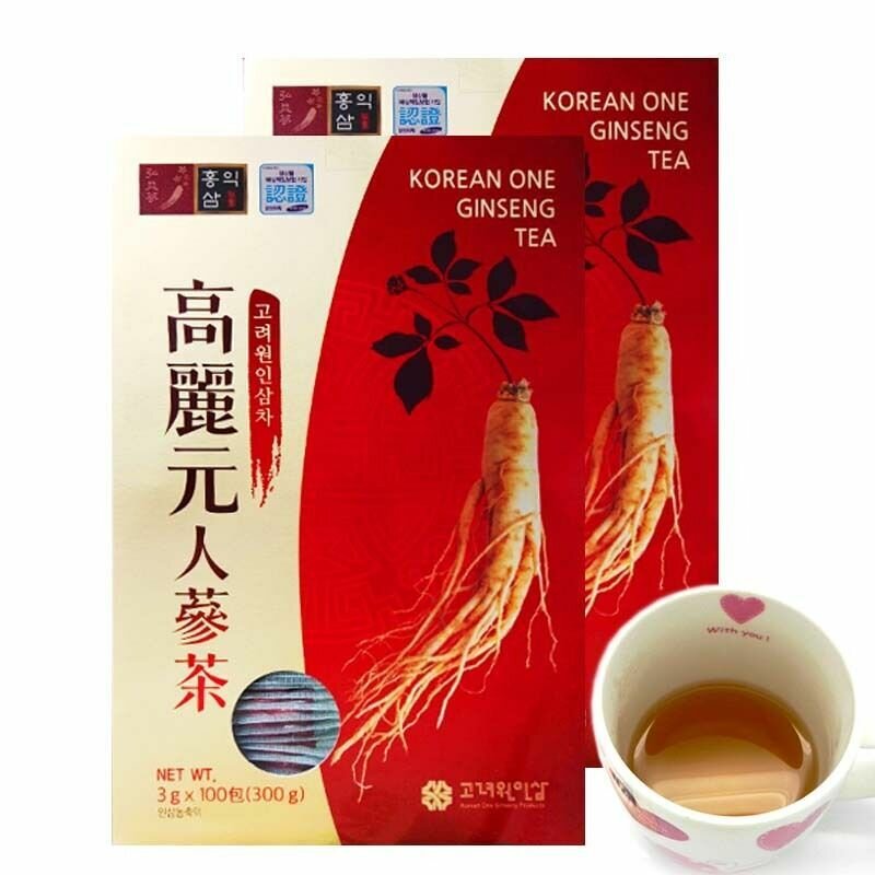 Чай с женьшенем, Korean One Ginseng Tea - 100 пакетиков - фотография № 5