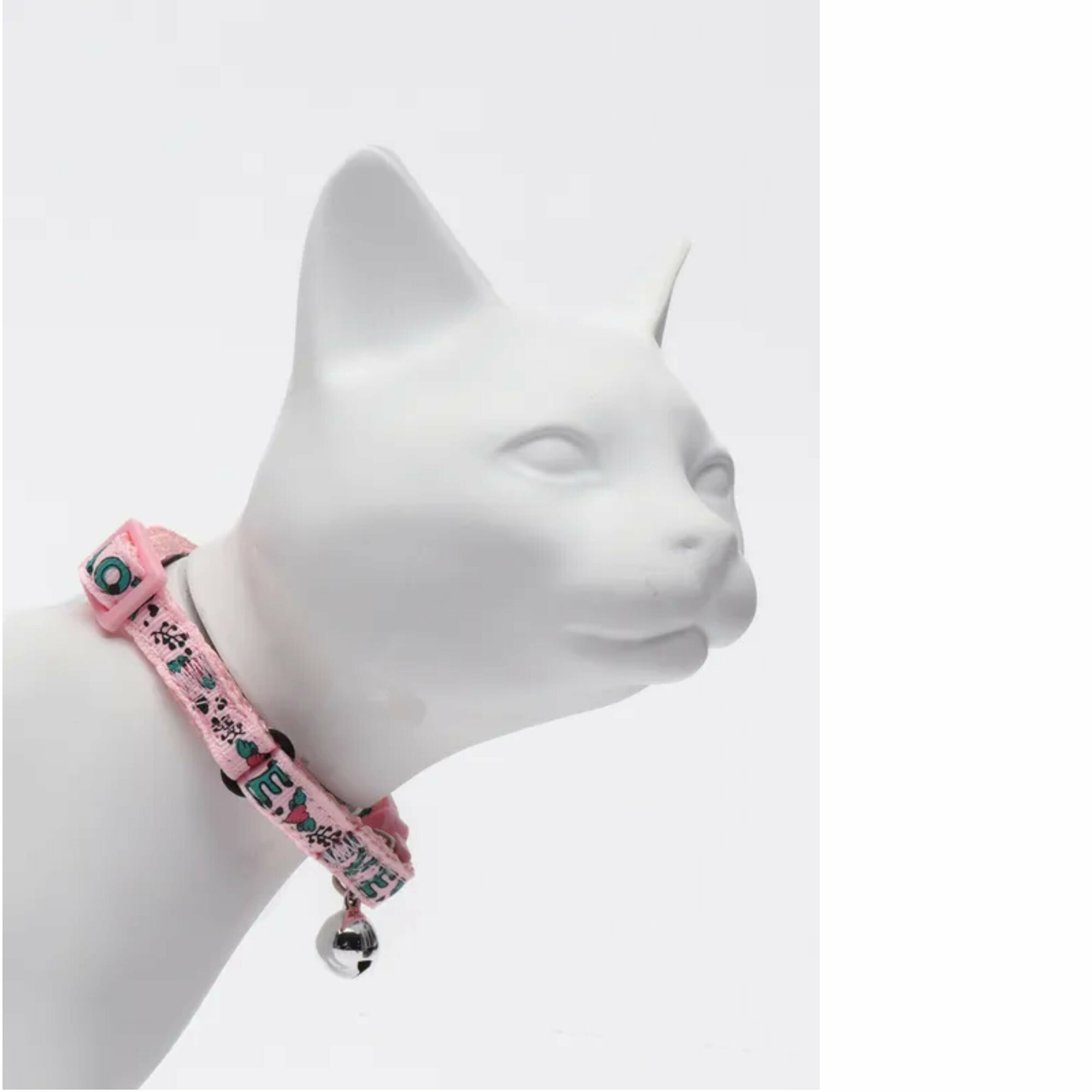 Ошейник для кошек нейлоновый DUVO+ "Love", розовый, 20-30см/10мм (Бельгия)