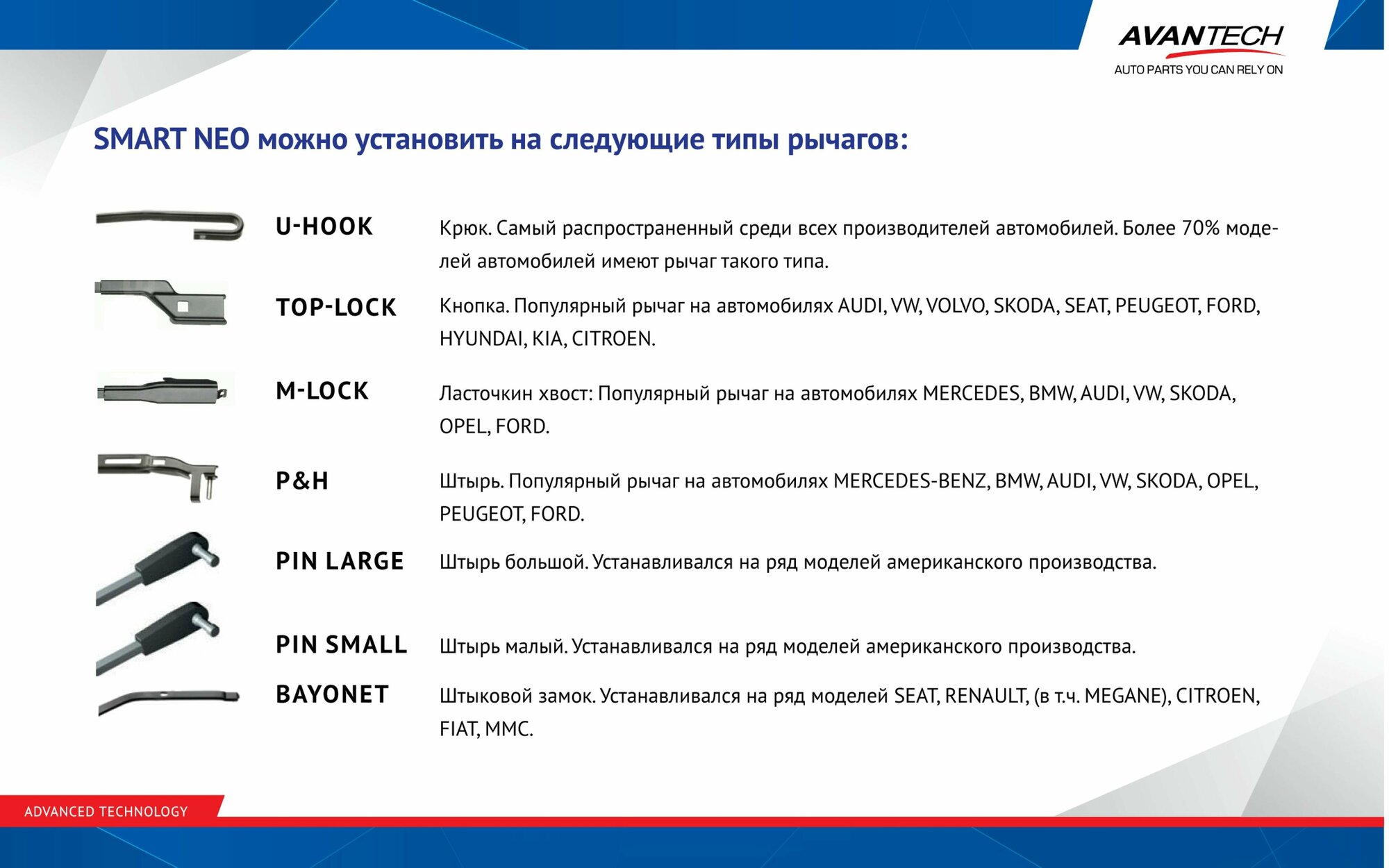 Щётка стеклоочистителя бескаркасная Avantech - фото №16