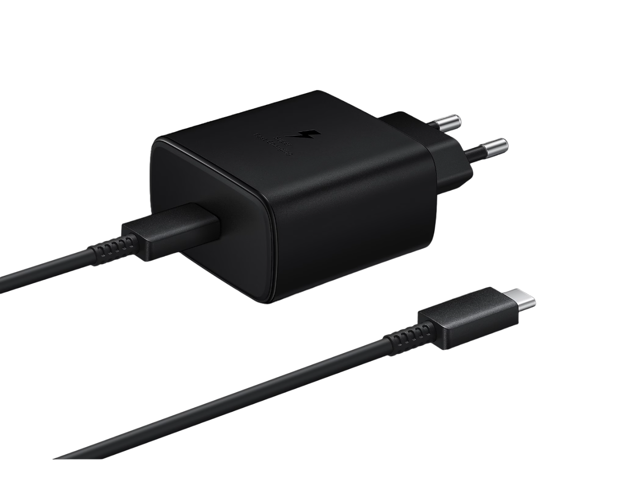 Сетевое зарядное устройство Samsung EP-TA845 + кабель USB Type-C, 45 Вт, черный — фото 1