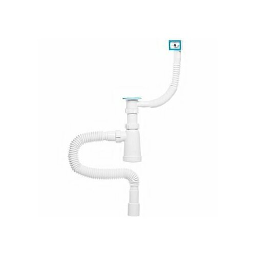 Сифон для мойки инкопласт BG2280 1-1/2' х 40 мм с переливом и гофрированной трубой 800 мм