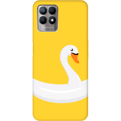 Силиконовый чехол на Realme 8i, Рилми 8 ай Silky Touch Premium с принтом Swan Swim Ring желтый силиконовый чехол на realme 8i рилми 8 ай с 3d принтом duck swim ring прозрачный