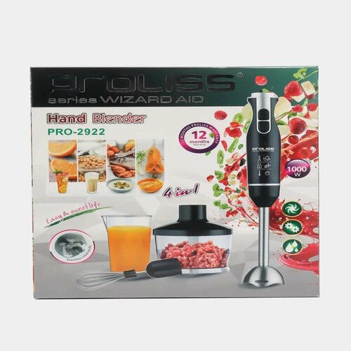 Погружной блендер Pro 2922Черный с венчиком и измельчителем бренд Proliss 216300₽