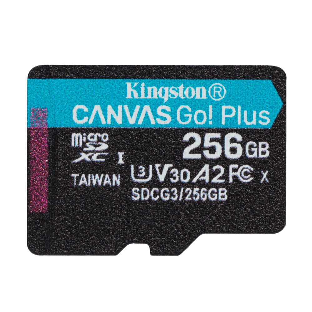 Карта памяти Kingston CANVAS Go! Plus - SDCG3/256GB - microSDXC UHS-I, U3, V30, A2 - 170/90МБ/с без адаптера