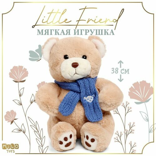 Мягкая игрушка Little Friend, мишка с синим шарфом