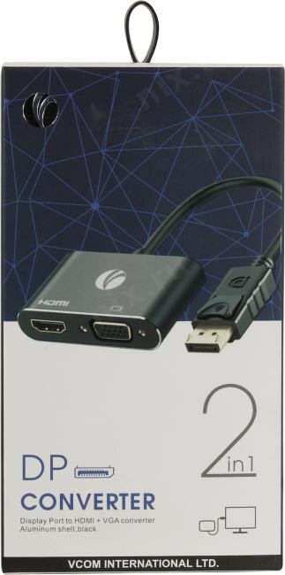Кабель-переходник DisplayPort(M) ---> HDMI(F)+VGA(F)4K@30Hz VCOM Allum shell<CG640M-0.15> Кабель-переходник VCOM DisplayPort M/HDMI F/VGA F (CG640M-0.15) - фото №15