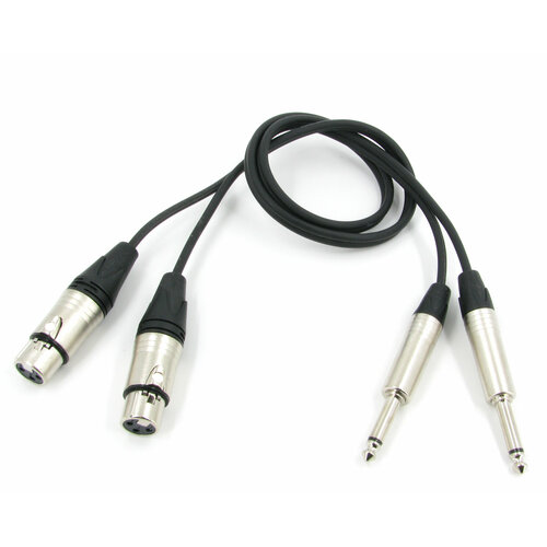 Кабель 2 x JACK 6,3 - 2 x XLR (F) стерео несимметричный, netaudio, длина 4 метра