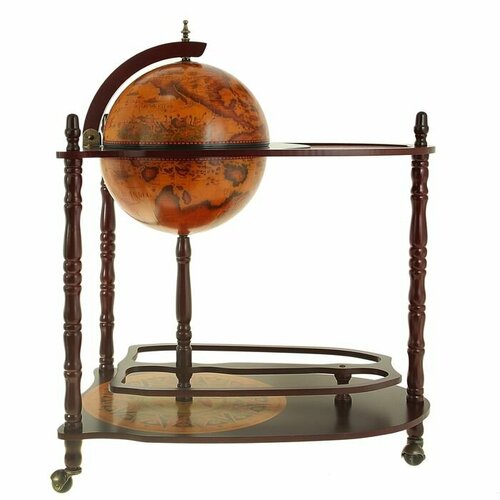 Глобус-бар декоративный напольный с двойными полочками 87х69х44 см 30567₽
