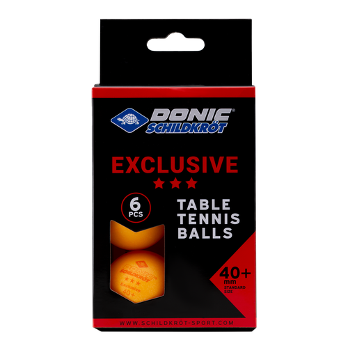 Мяч для настольного тенниса Donic 3* Exclusive, 6 шт. оранжевый