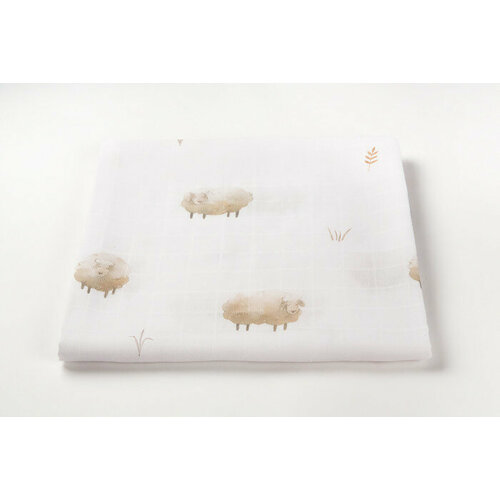 Муслиновая для новорожденных 120x120 см Овечки