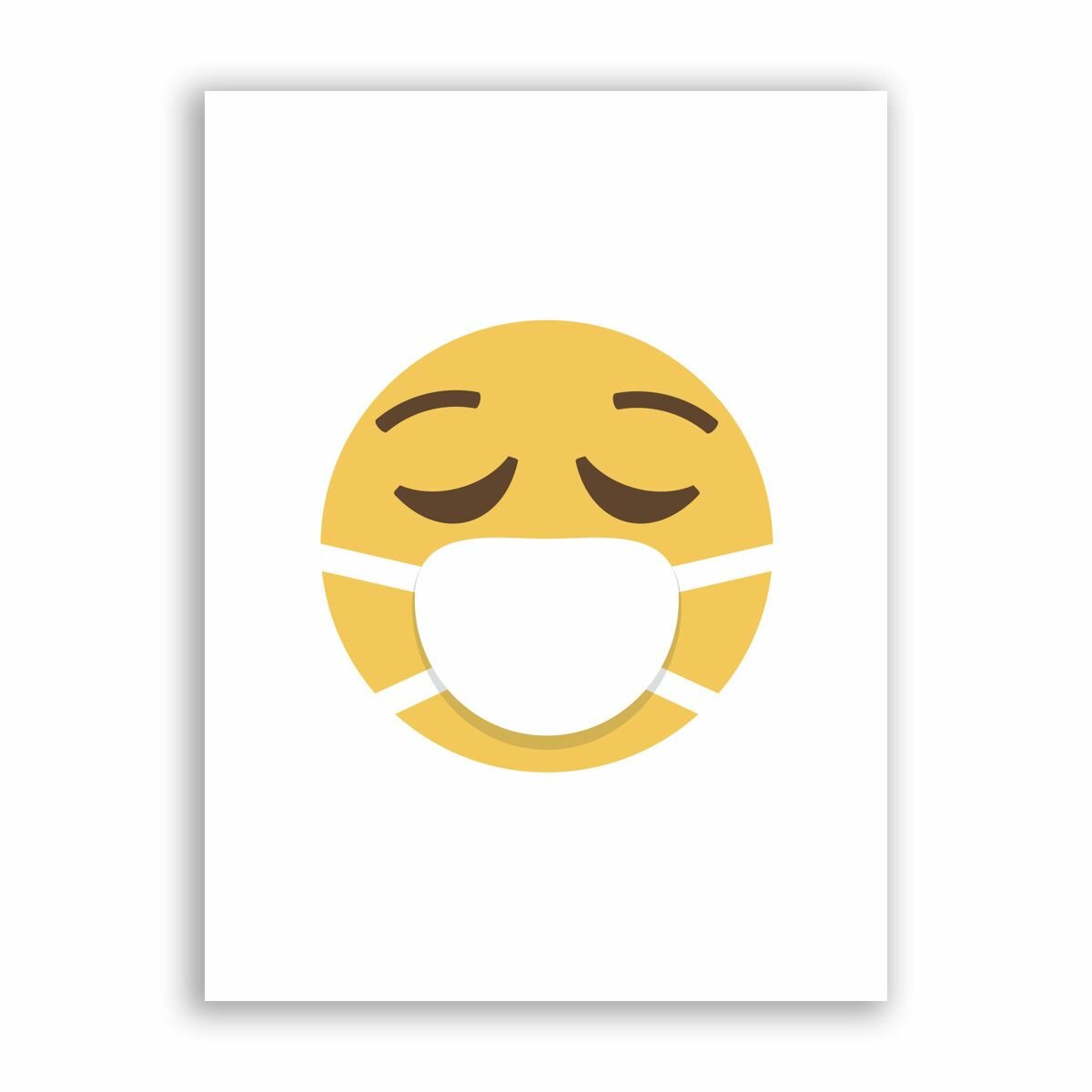 Постер, плакат на бумаге / Emoji / Эмодзи c марлевой повязкой / Размер 30 x 40 см