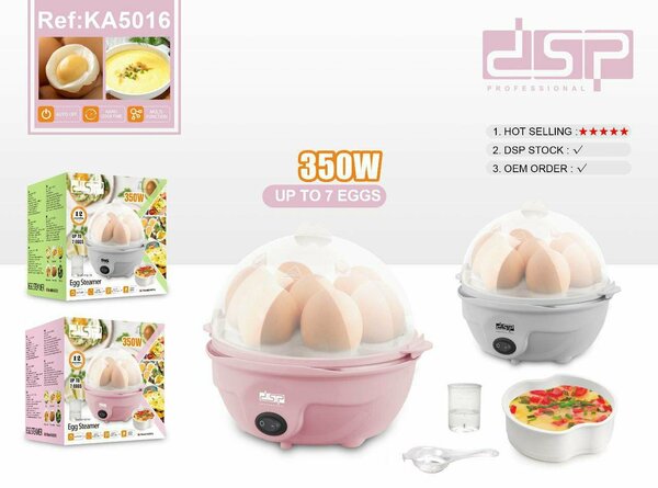 Яйцеварка "KA-5016", цвет розовый, от "DSP" - это надежное и удобное устройство для варки до 7 яиц сразу! Устройте хороший завтрак.