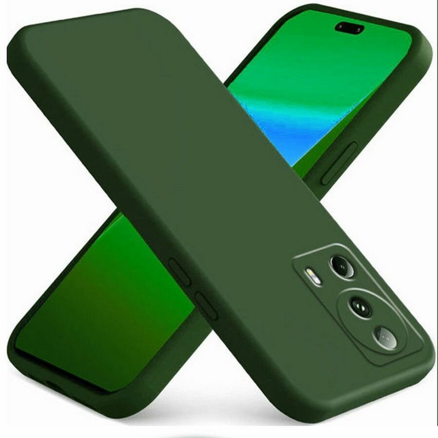 Силиконовая накладка без логотипа Silky soft-touch для Xiaomi 13 Lite зеленый