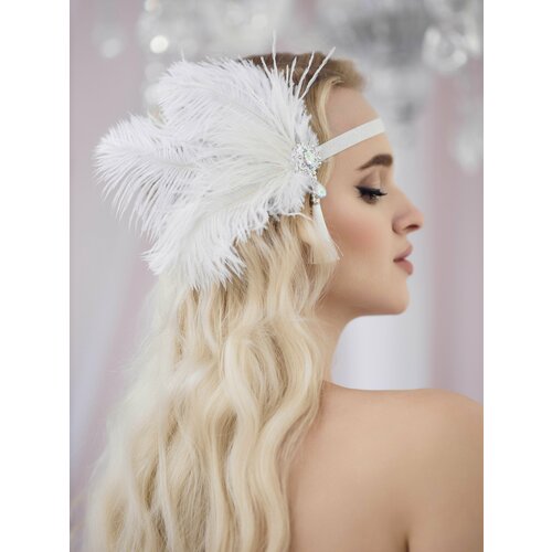 фото Повязка с пером в стиле гетсби, в стиле чикаго, карнавальный головной убор diana pavlovskaya