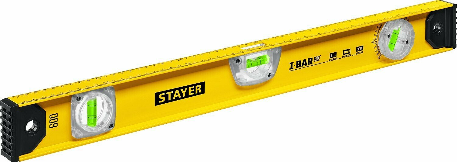 STAYER I-Bar 180 , 600 мм, двутавровый, уровень с поворотным глазком (3470-060)