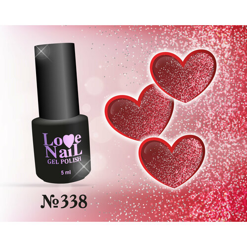 338 LoVe Nail гель лак класса премиум Diamond gloss 5 мл.