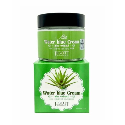 Jigott Aloe Water Blue Cream Увлажняющий крем для лица с экстрактом алое, 70 мл