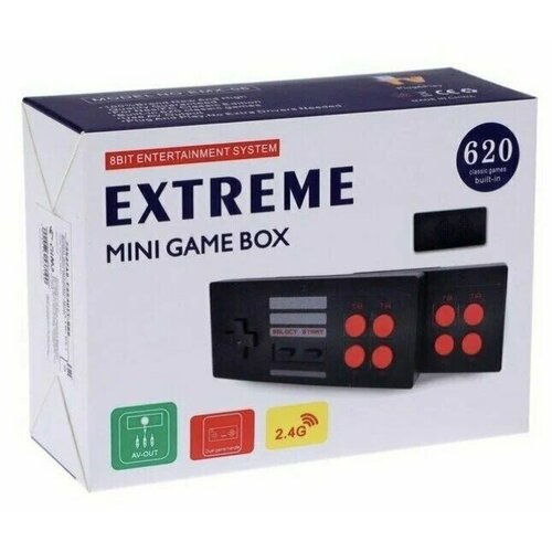 Игровая приставка Extreme Mini GameBox, 8 бит, 620 игр, RCA, 2 беспроводных джойстика mybit игровая приставка game 6 8 бит 620 игр rca 2 беспроводных джойстика черная