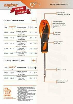 Отвертка Ombra шлицевая 6,5х38мм - фото №13