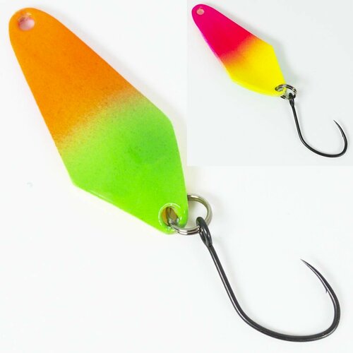 Блесна колебалка 3.2cм. 3.5гр Ромбик от Зябликова зеленый, оранжевый, желтый