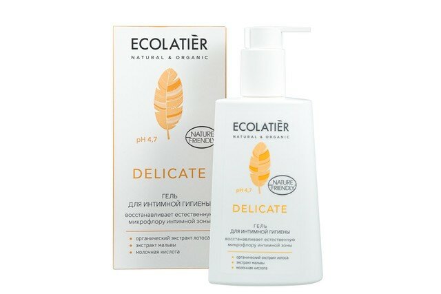 Набор из 3 штук Гель для интимной гигиены Ecolatier Delicate с органическим экстрактом лотоса, 250мл